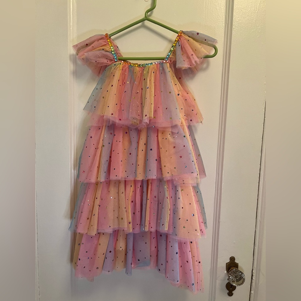 LOLA + THE BOYS - OMBRE GEM TULLE LAYER DRESS - SIZE 8